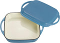ECHTWERK Universalbräter und Pfanne 2-in-1 Set Hellblau aus Gusseisen 1,5 L