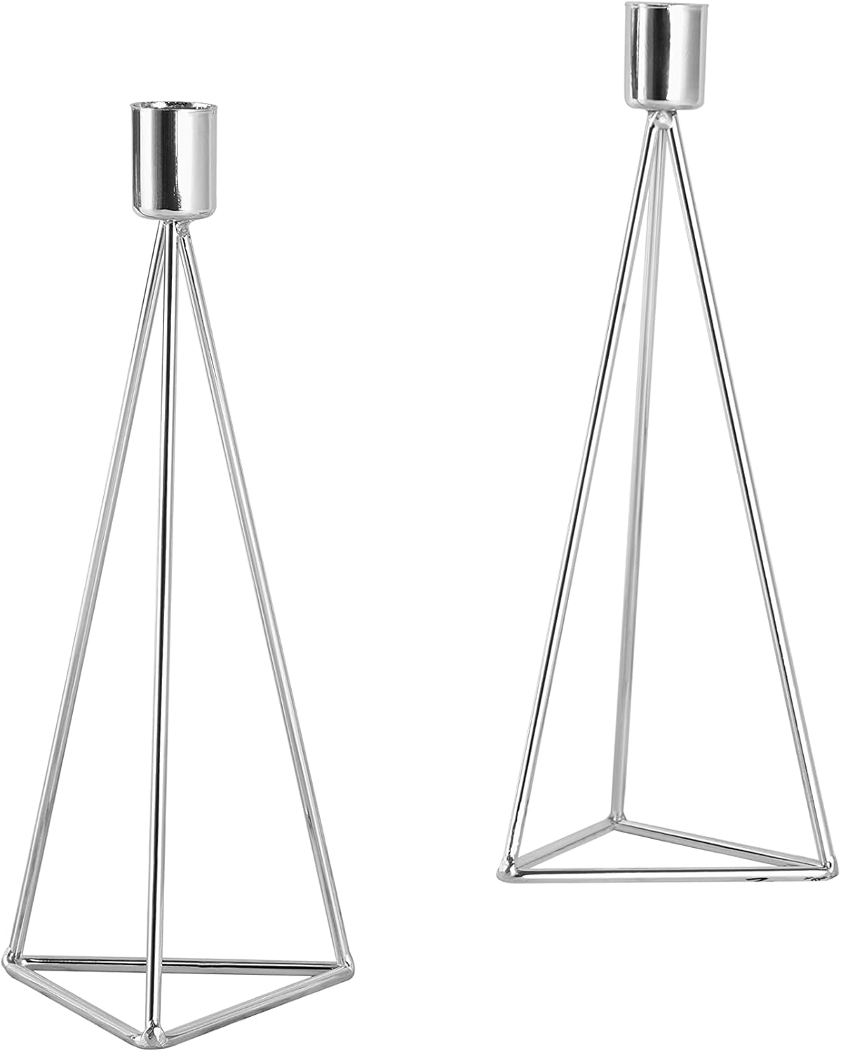 ECHTWERK 2-tlg. Teelicht-/ Kerzenhalter Set "Modern Big" Silber