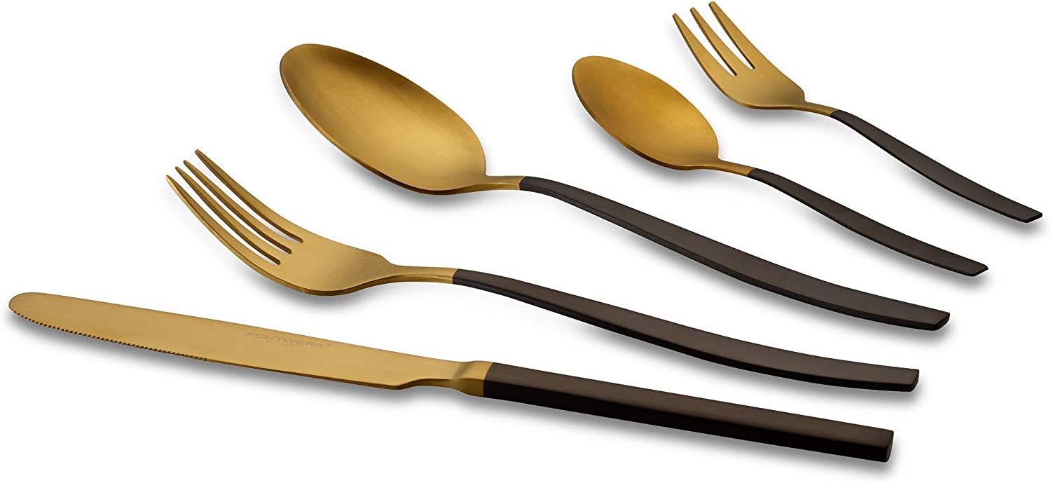 ECHTWERK Tafelbesteck Positano Due-Gold/Black Edition aus Edelstahl