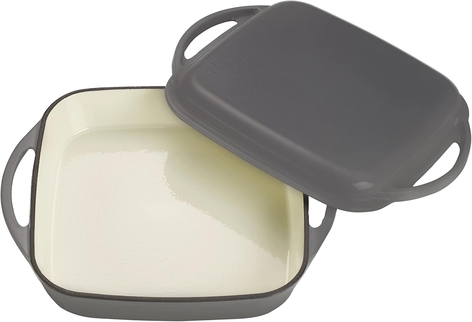ECHTWERK Universalbräter und Pfanne 2-in-1 Set Grau aus Gusseisen 1,5 L
