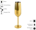 ECHTWERK Sektglas Champagnerglas Gold aus Edelstahl 250 ml