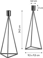 ECHTWERK 2-tlg. Teelicht-/ Kerzenhalter Set "Modern Big" Schwarz