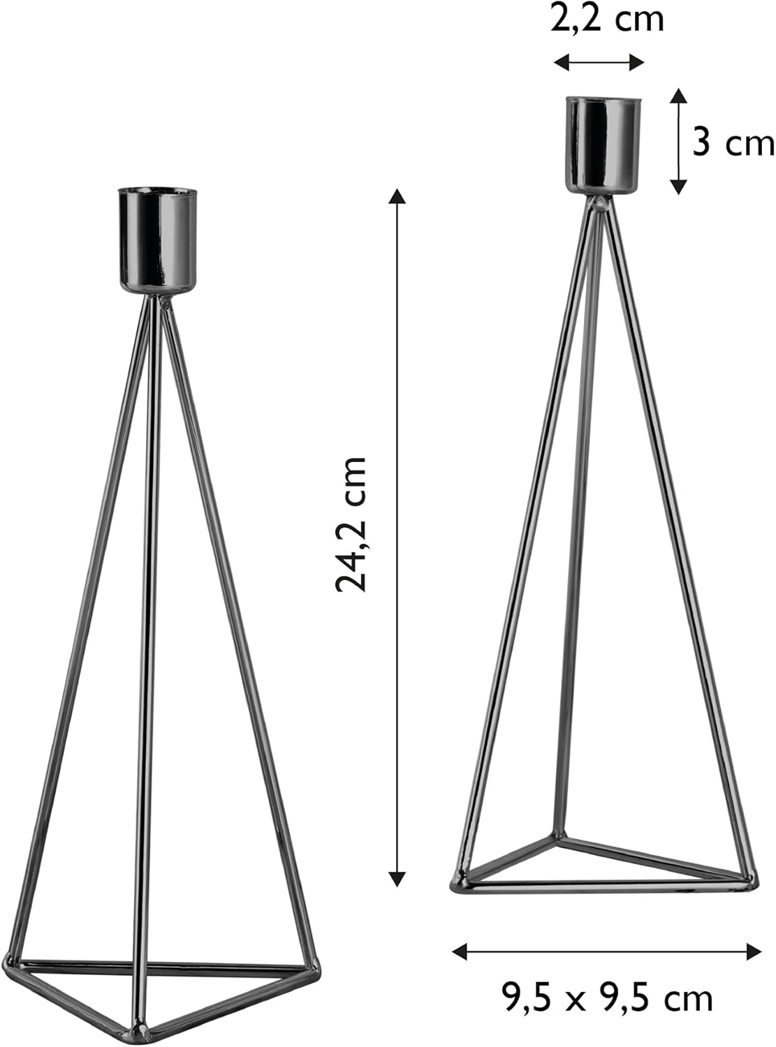 ECHTWERK 2-tlg. Teelicht-/ Kerzenhalter Set "Modern Big" Schwarz
