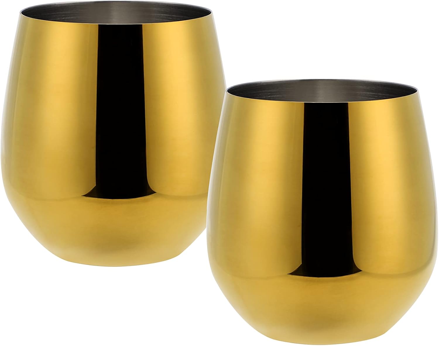 ECHTWERK Weingläser 2-tlg Rotweingläser 500 ml Gold aus Edelstahl