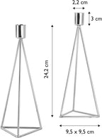 ECHTWERK 2-tlg. Teelicht-/ Kerzenhalter Set "Modern Big" Silber
