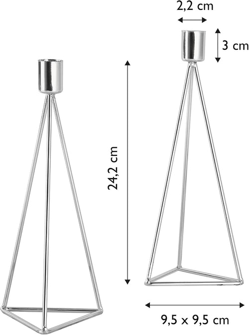 ECHTWERK 2-tlg. Teelicht-/ Kerzenhalter Set "Modern Big" Silber