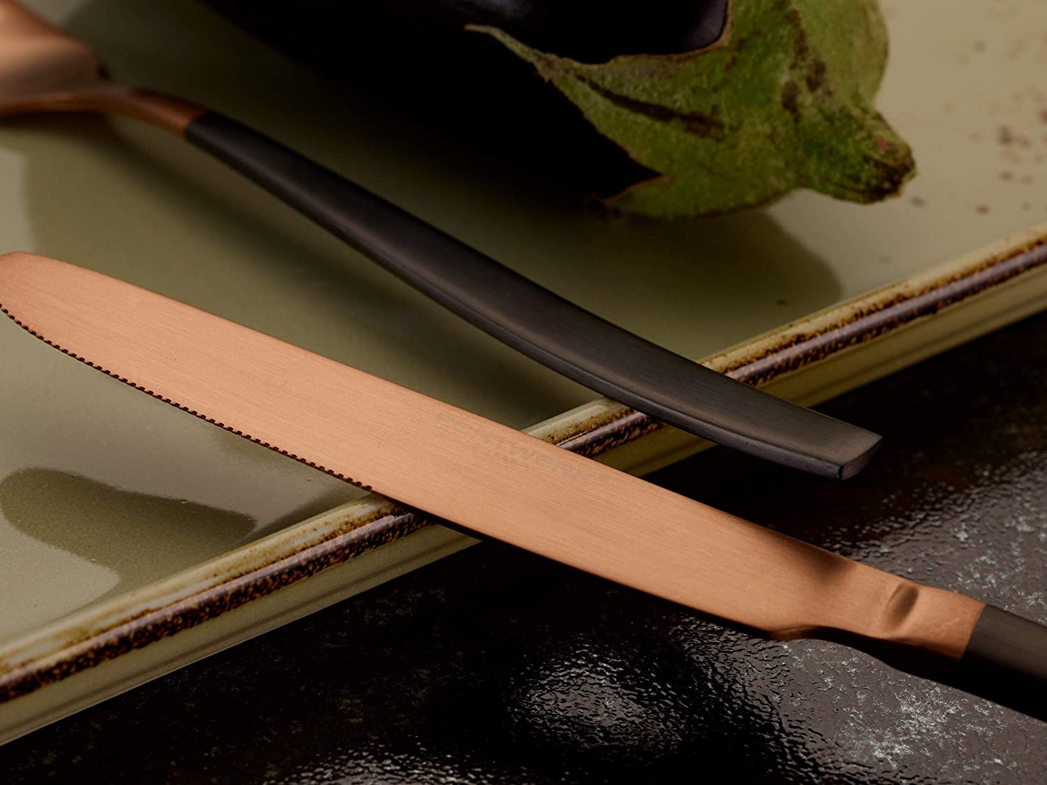 ECHTWERK Tafelbesteck Positano Due-Bronze/Black Edition Schwarz aus Edelstahl