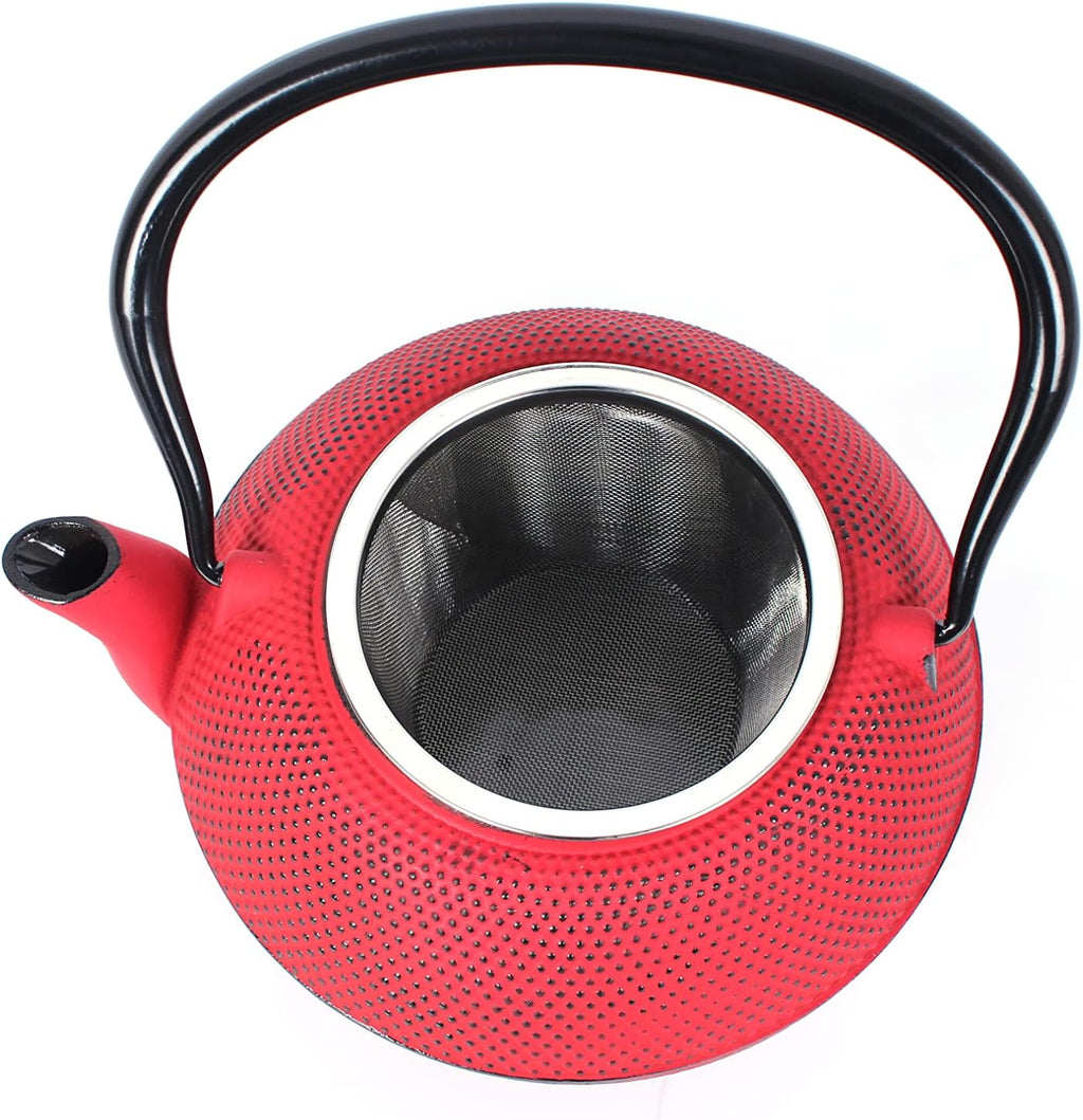ECHTWERK Teeservice aus Gusseisen Rot 1,1 L