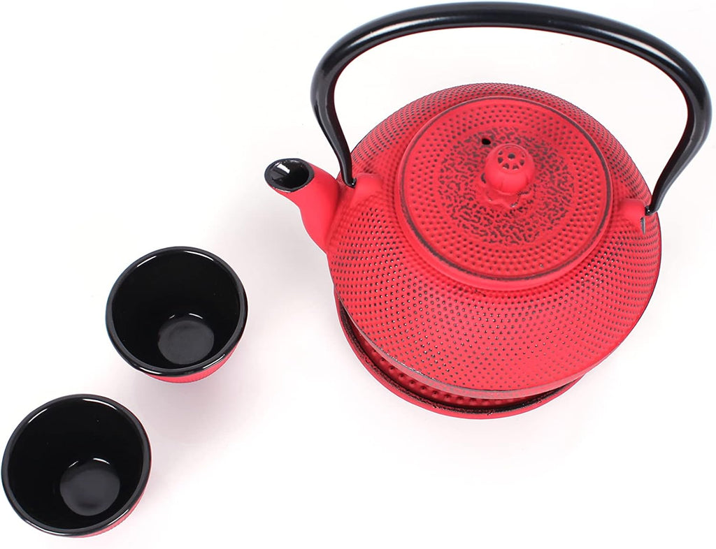 ECHTWERK Teeservice aus Gusseisen Rot 1,1 L