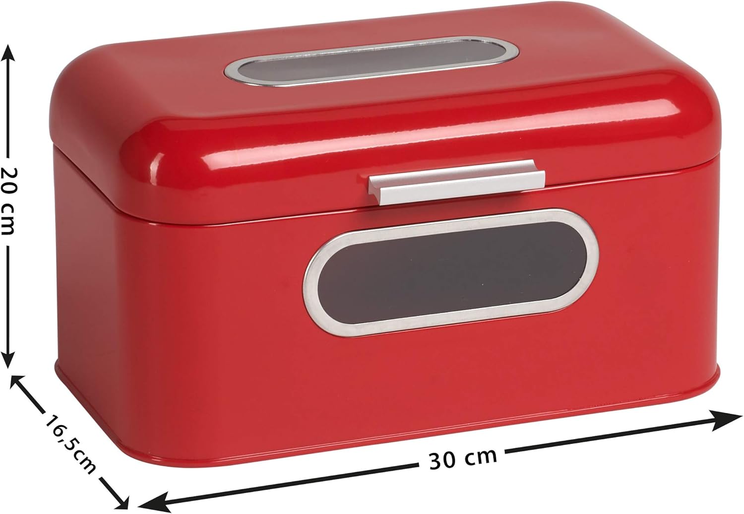 ECHTWERK Retro Brotkasten "Small" aus Metall mit Sichtfenstern