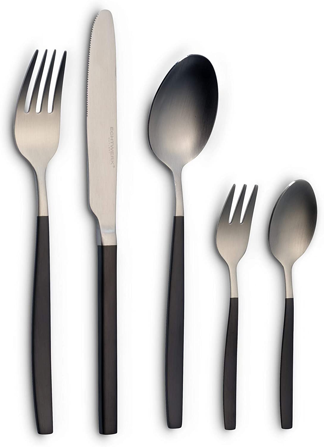 ECHTWERK Tafelbesteck Positano Due-Silver/Black Edition Schwarz aus Edelstahl