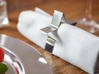 ECHTWERK Serviettenring-Set aus Edelstahl Silber