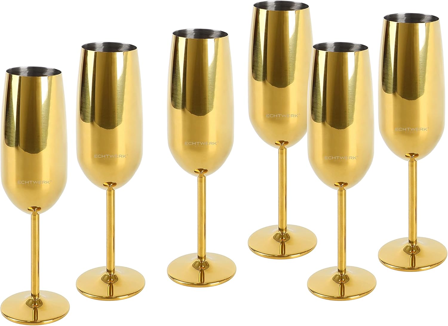 ECHTWERK Sektglas Champagnerglas Gold aus Edelstahl 250 ml