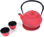 ECHTWERK Teeservice aus Gusseisen Rot 1,1 L