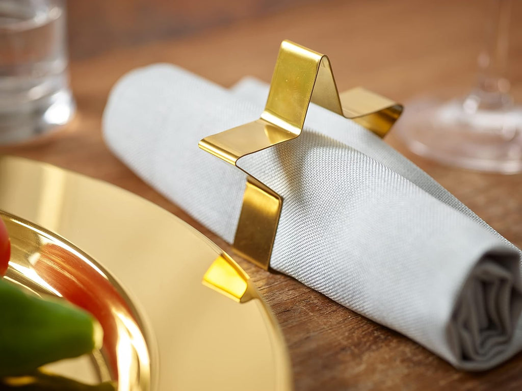 ECHTWERK Serviettenring-Set aus Edelstahl Gold
