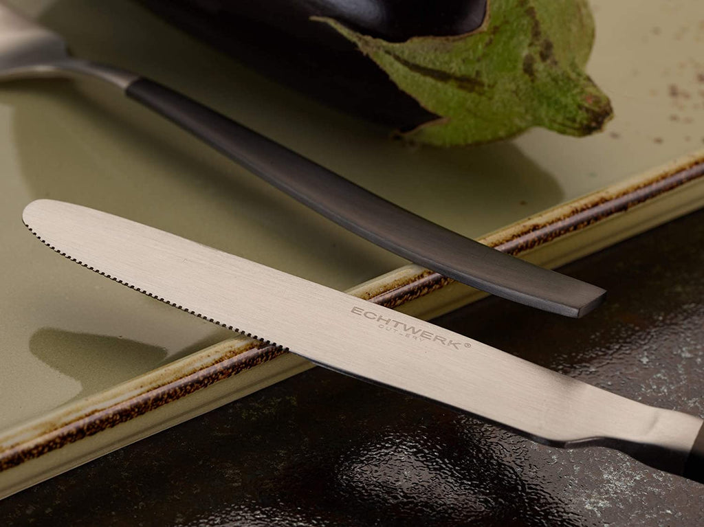 ECHTWERK Tafelbesteck Positano Due-Silver/Black Edition Schwarz aus Edelstahl