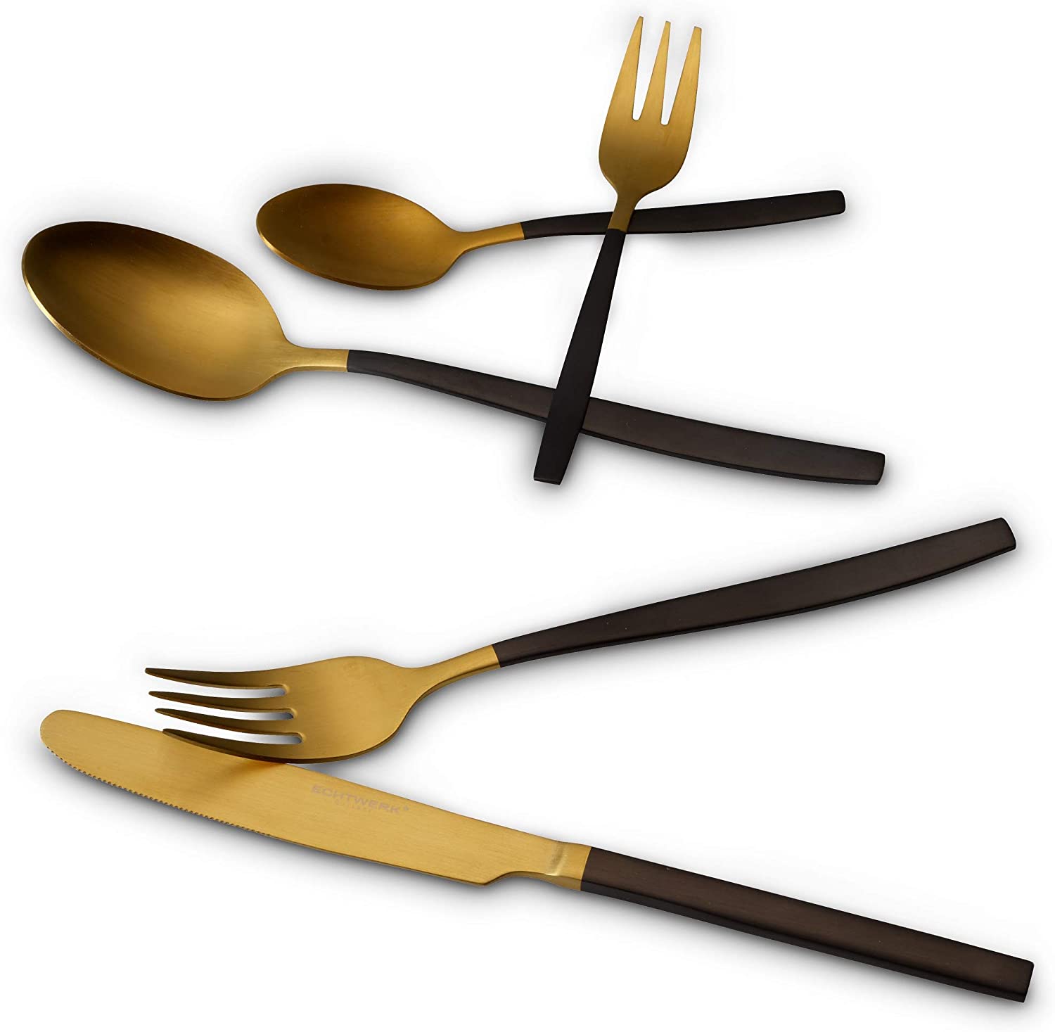 ECHTWERK Tafelbesteck Positano Due-Gold/Black Edition aus Edelstahl