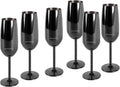 ECHTWERK Sektglas Champagnerglas Schwarz aus Edelstahl 250 ml