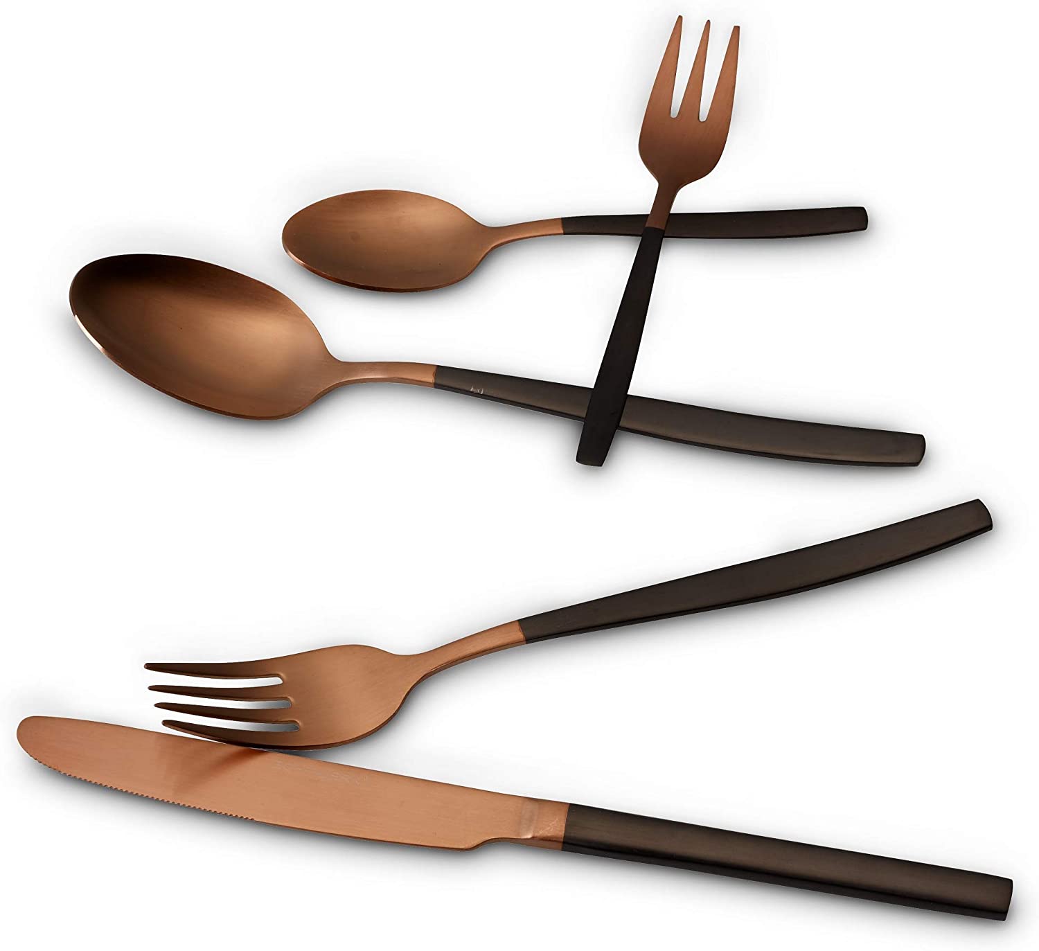 ECHTWERK Tafelbesteck Positano Due-Bronze/Black Edition Schwarz aus Edelstahl