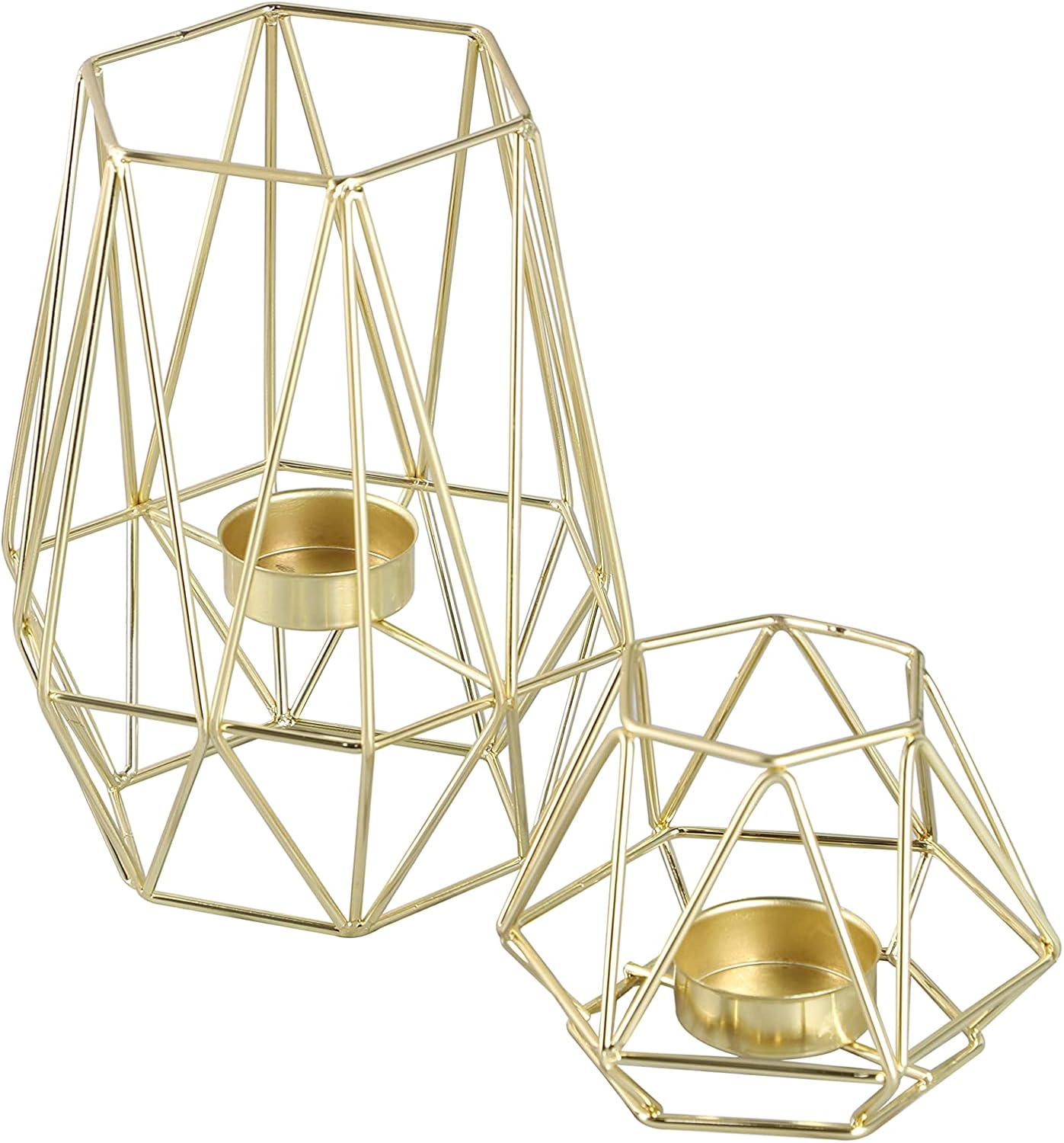 ECHTWERK 2-tlg. Teelicht-/ Kerzenhalter Set "Vintage Mix" Gold