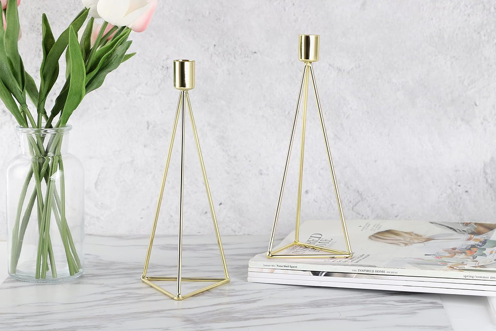 ECHTWERK 2-tlg. Teelicht-/ Kerzenhalter Set "Modern Big" Gold