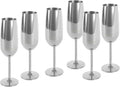 ECHTWERK Sektglas Champagnerglas Silber aus Edelstahl 250 ml