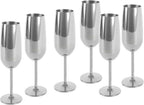 ECHTWERK Sektglas Champagnerglas Silber aus Edelstahl 250 ml