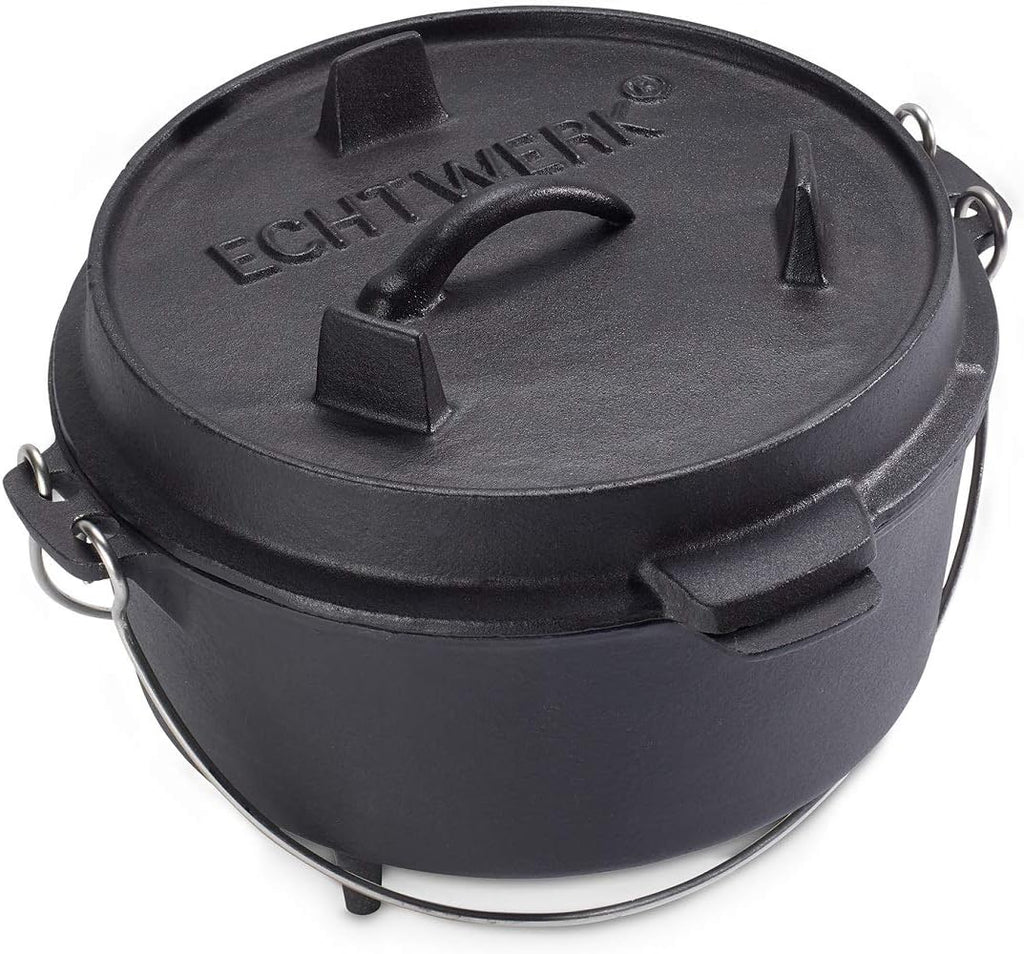 ECHTWERK Dutch Oven Gusseisen BBQ Kochtopf ca. 4 L