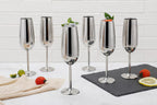 ECHTWERK Sektglas Champagnerglas Silber aus Edelstahl 250 ml