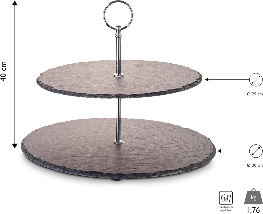 ECHTWERK EW-ET-1778 Etagere-/ Servier-Ablage für Gebäck Silber aus Metall