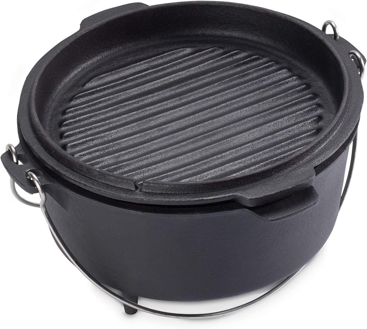 ECHTWERK Dutch Oven Gusseisen BBQ Kochtopf ca. 4 L