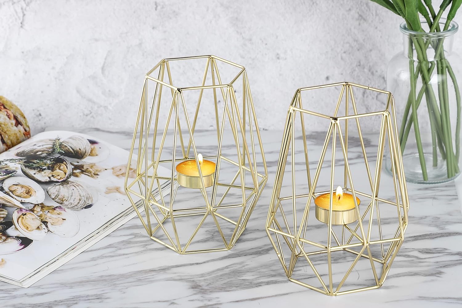 ECHTWERK 2-tlg. Teelicht-/ Kerzenhalter Set "Vintage Big" Gold