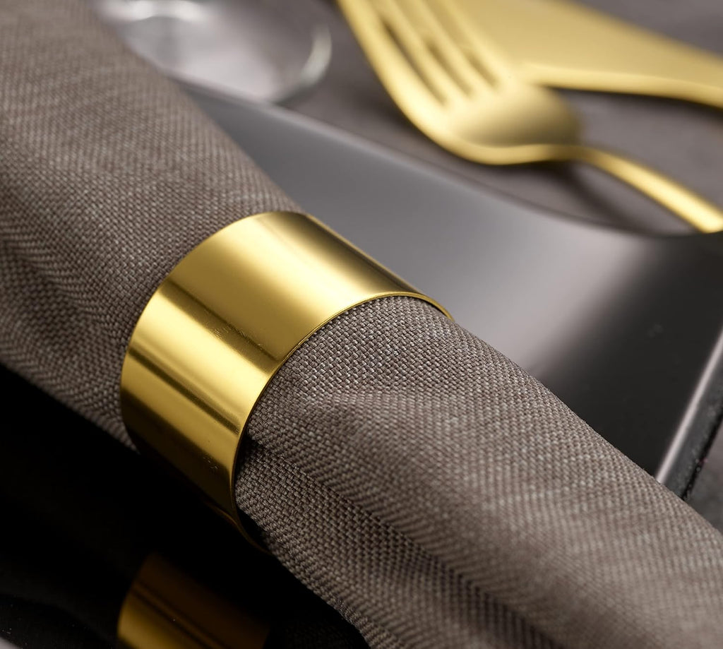 ECHTWERK Serviettenring-Set aus Edelstahl Gold