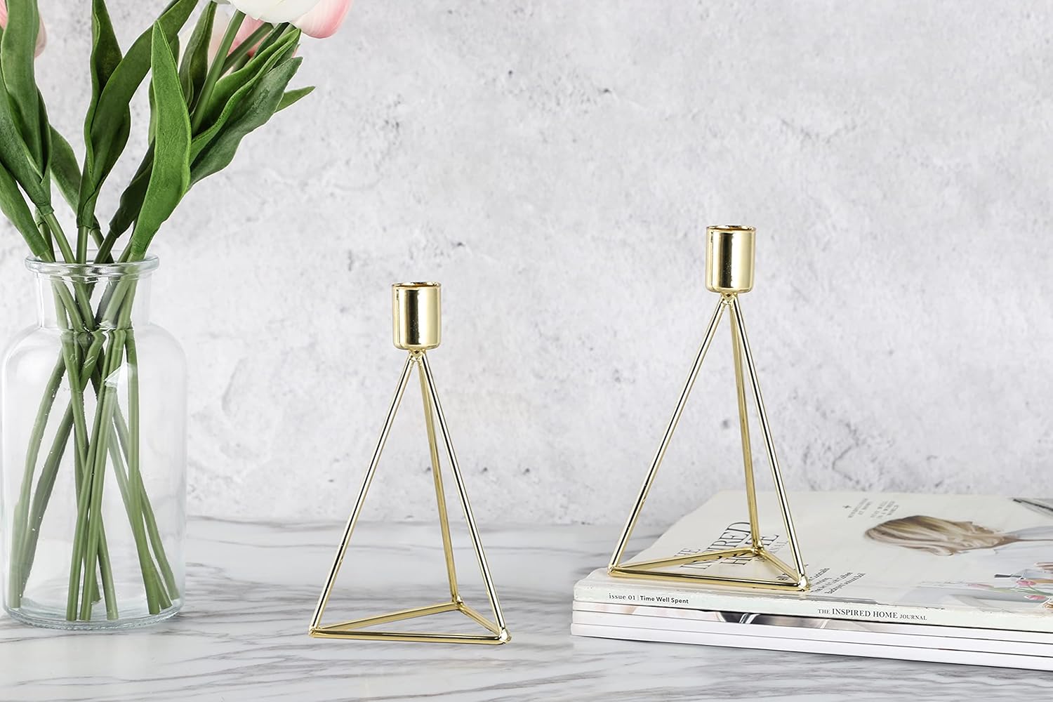 ECHTWERK 2-tlg. Teelicht-/ Kerzenhalter Set "Modern Small" Gold