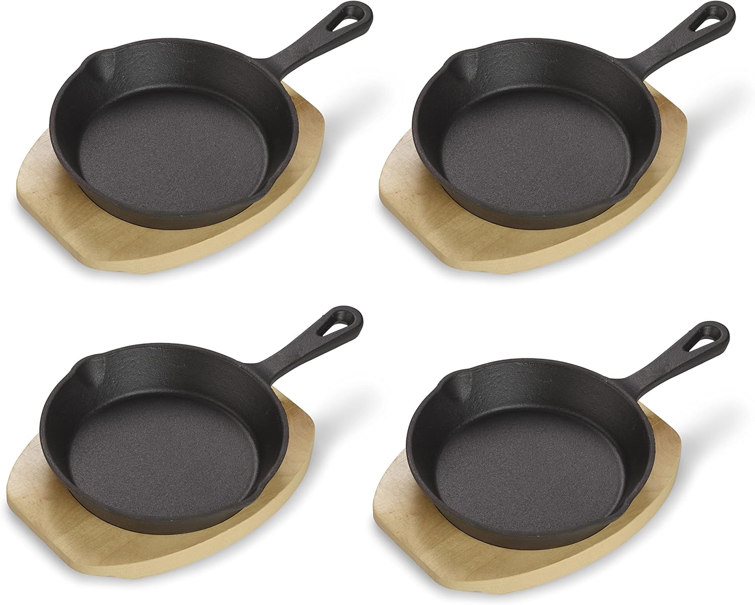 ECHTWERK Servierpfannen Set aus Gusseisen mit Servierbrett