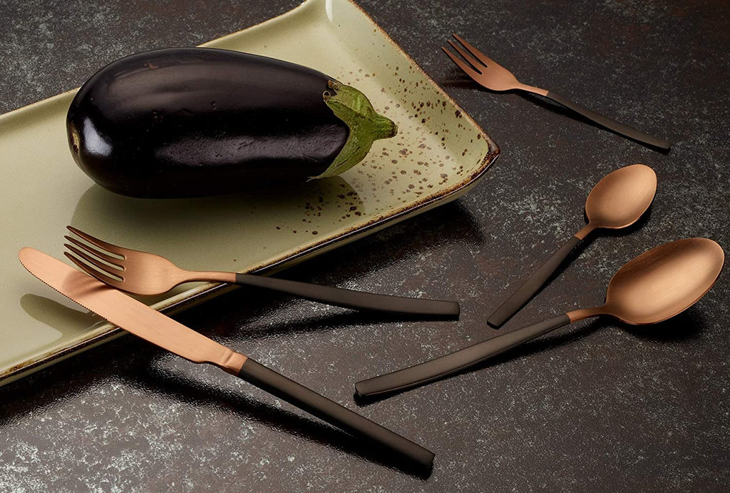 ECHTWERK Tafelbesteck Positano Due-Bronze/Black Edition Schwarz aus Edelstahl