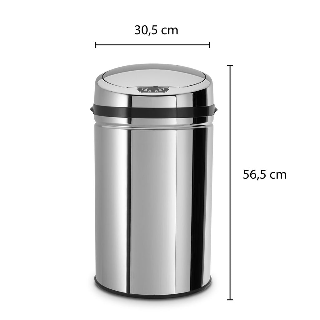 ECHTWERK Abfalleimer Mülleimer mit Sensor INOX aus Edelstahl 30 Liter
