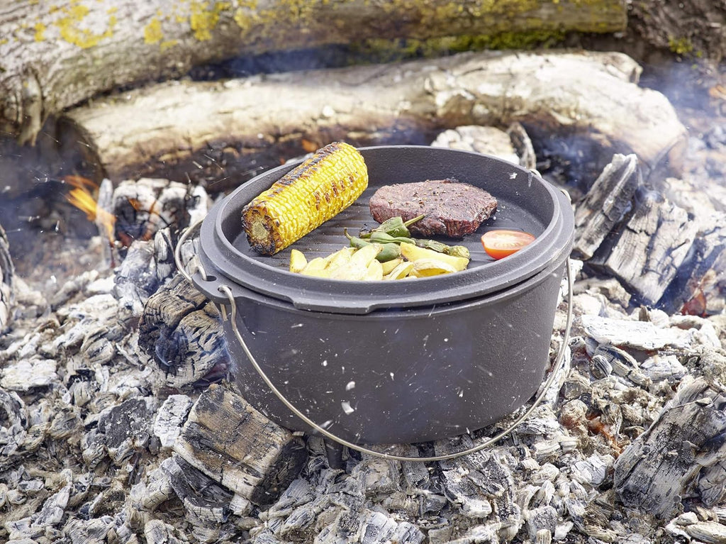 ECHTWERK Dutch Oven Feuertopf / Schmortopf Big 31,5 x 21 cm aus Gusseisen und Emaille-Beschichtung mit passendem Deckel