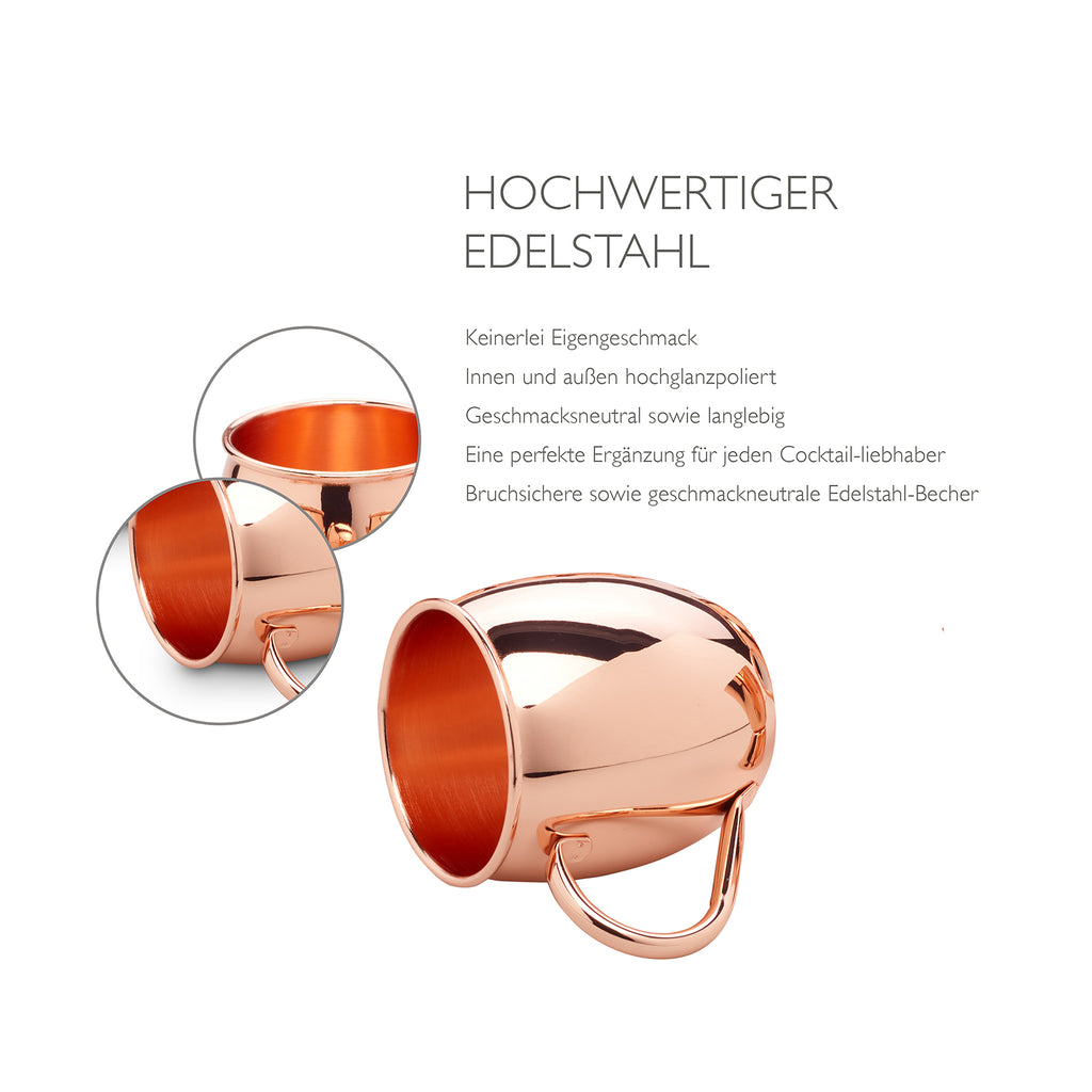 ECHTWERK Moscow Mule Becherset aus Edelstahl 500 ml