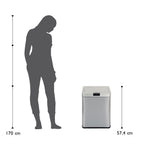ECHTWERK Sensor-Abfalleimer Silber aus Edelstahl 48 Liter