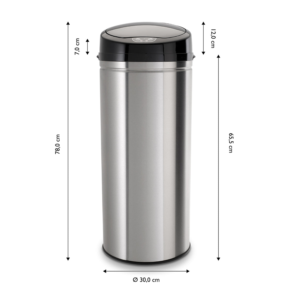 ECHTWERK Abfalleimer Mülleimer mit Sensor 42 Liter INOX
