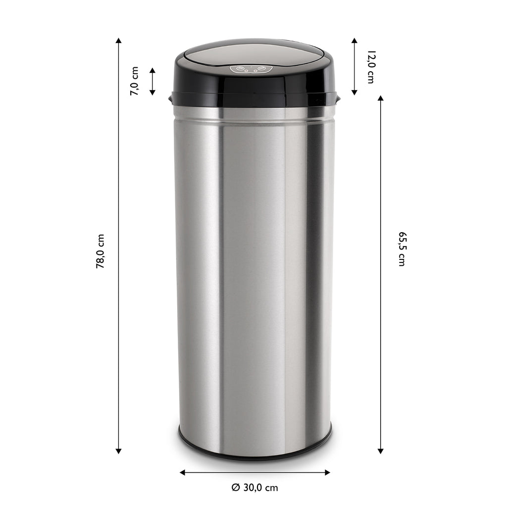ECHTWERK Abfalleimer Mülleimer mit Sensor INOX aus Edelstahl 42 Liter