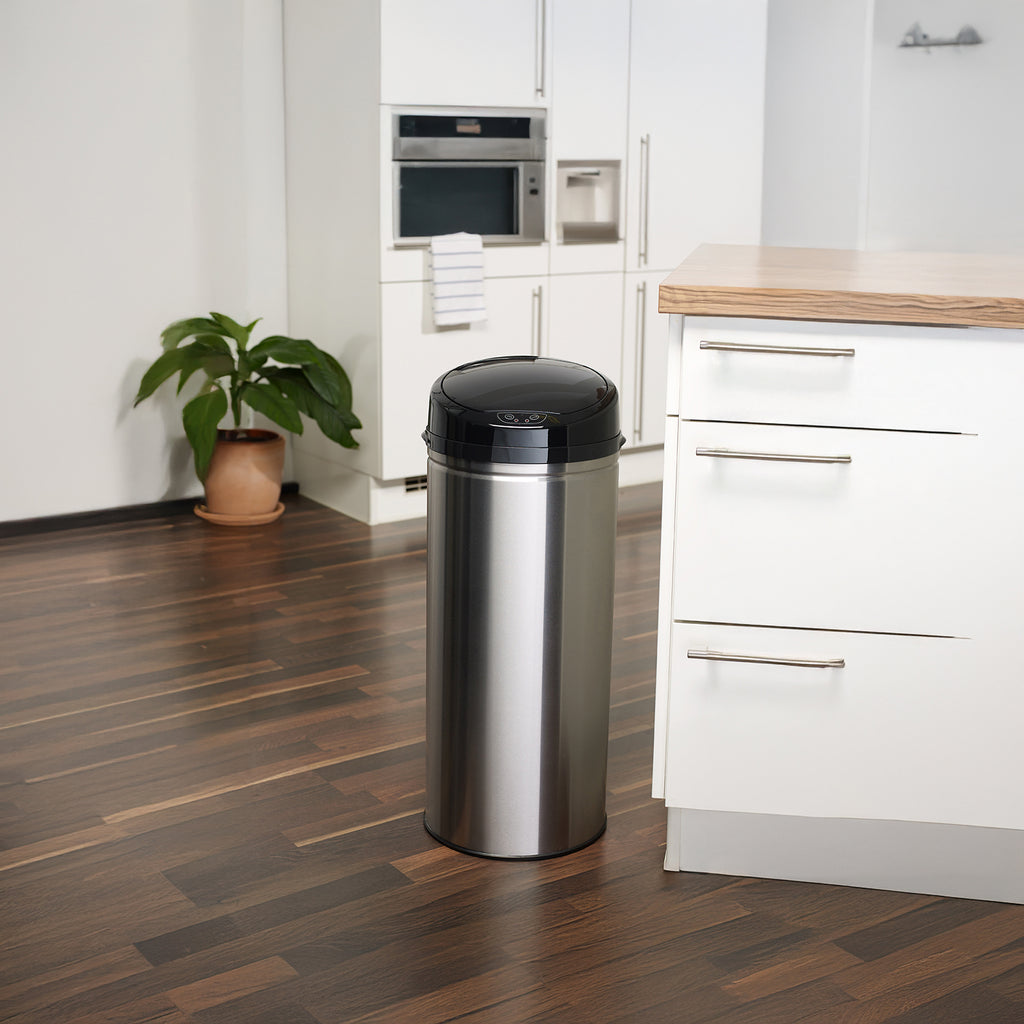 ECHTWERK Abfalleimer Mülleimer mit Sensor INOX aus Edelstahl 42 Liter