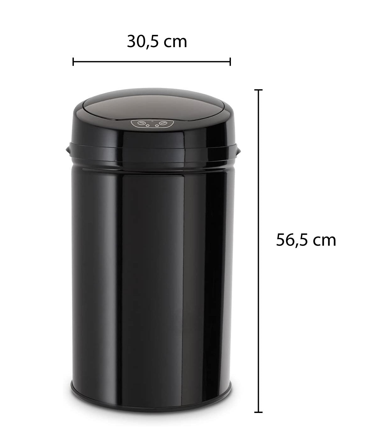 ECHTWERK Abfalleimer Mülleimer mit Sensor Schwarz aus Edelstahl 30 Liter