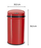 ECHTWERK Abfalleimer Mülleimer mit Sensor INOX Red aus Edelstahl 30 Liter