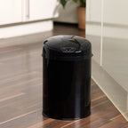 ECHTWERK Büro-/Bad-/Kosmetikabfalleimer Schwarz aus Edelstahl 9 Liter mit Sensor