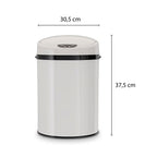 ECHTWERK Büro-/Bad-/Kosmetikabfalleimer Weiß aus Edelstahl 9 Liter mit Sensor