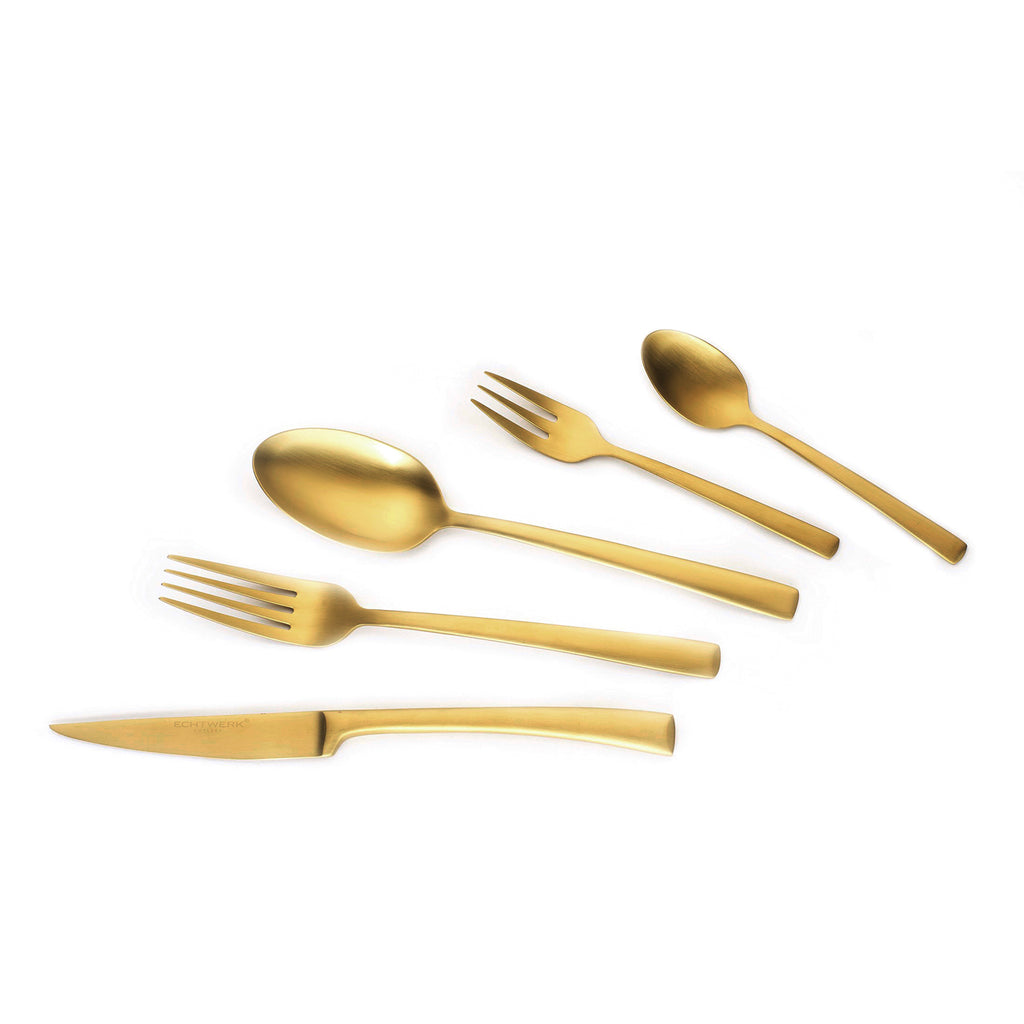 ECHTWERK Tafelbesteck Avelino Gold aus Edelstahl