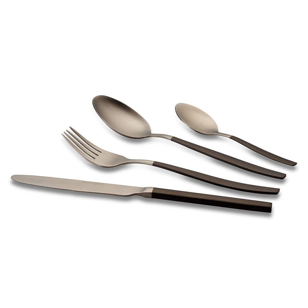 ECHTWERK Tafelbesteck Positano Due-Silber/Black Edition aus Edelstahl
