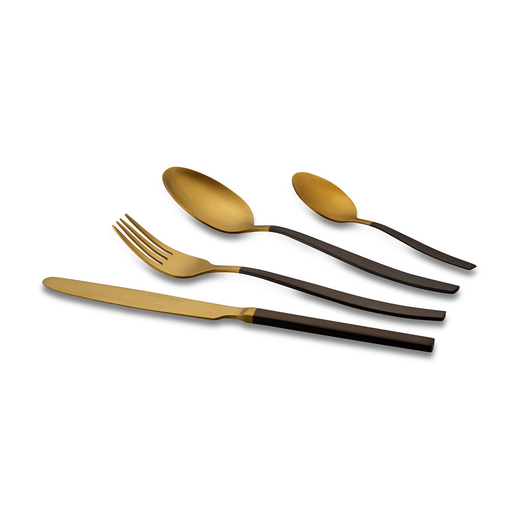 ECHTWERK Tafelbesteck Positano Due-Gold/Black Edition aus Edelstahl